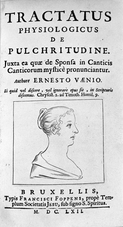 Frontispis "Pojednání o fyziologické kráse" pojednává o Ernesto Venio od Unknown artist
