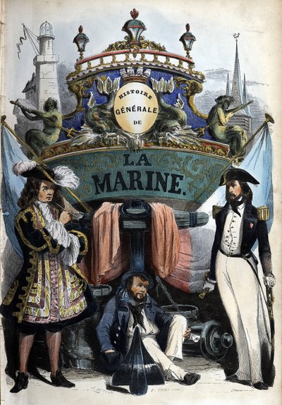 Frontispis v „Obecné historii námořnictva“ pod vedením pana Van Tenaca od Unknown artist