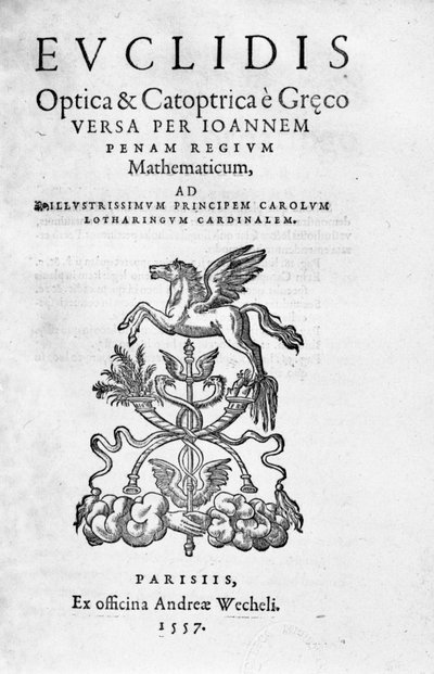 Frontispice „Optica & Catoptrica...“ od Euklida od Unknown artist