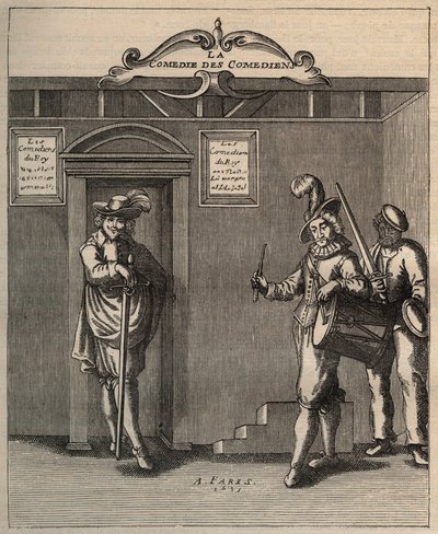 Frontispice „Komedie komiků, báseň nového vynálezu“ od Georgese de Scudery - 1635 od Unknown artist