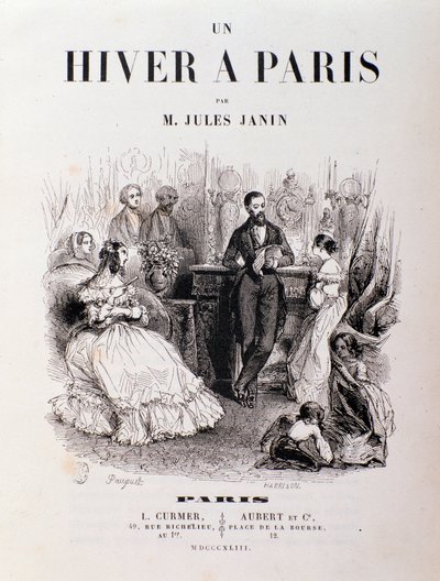 Frontispis „Un hiver à Paris““ od Julese Janina, Pařížané se setkali v salonku během recepce. 1843 Soukromá sbírka od Unknown artist