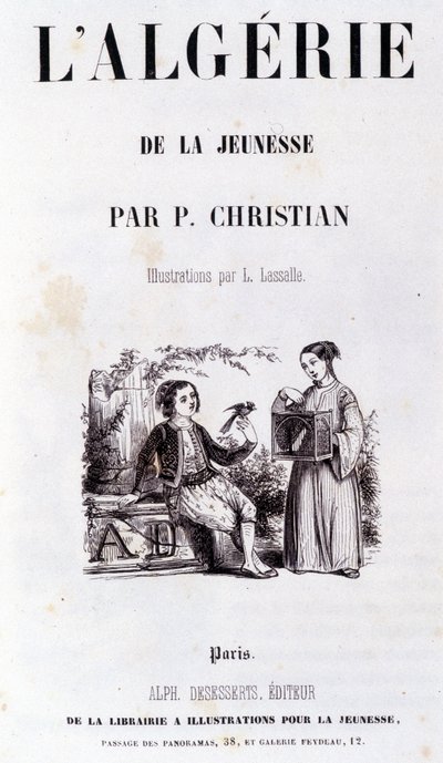 Frontispice knihy „Alžírsko skrze mládí““ od P. Christiana od Unknown artist