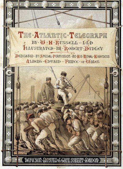 Frontispice knihy ""The Atlantic telegraph"" od W. H. Russela, c. 1860 od Unknown artist