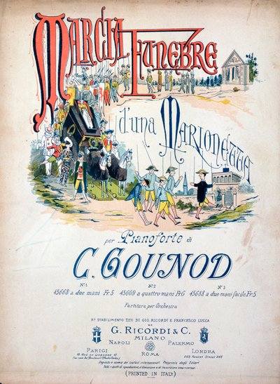 Frontispis Pohřebního pochodu loutky od Charlese Gounoda od Unknown artist