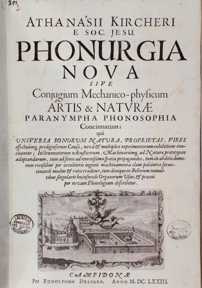 Frontispis Phonurgia nova (1673) od Unknown artist
