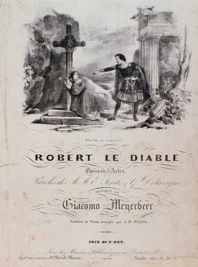 Frontispis Roberta le diable, opera Meyerbeer (19. století) od Unknown artist
