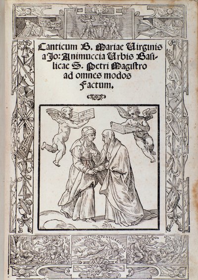 Frontispis hudební partitury „“ Chvalozpěv Blahoslavené Panny Marie“ od Giovanni Animuccia od Unknown artist