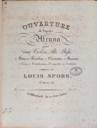 Frontispis partitury předehry Alruna od Louise Spohra od Unknown artist