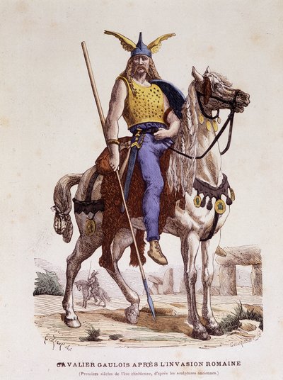 Galský jezdec po římské invazi - v „“Costumes de Paris v průběhu staletí““ od Unknown artist