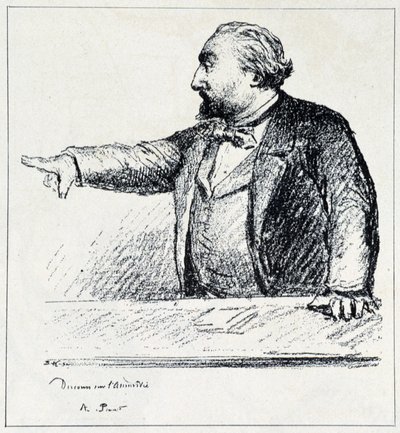 Gambetta přednáší svůj projev o Amnestyi. od Unknown artist