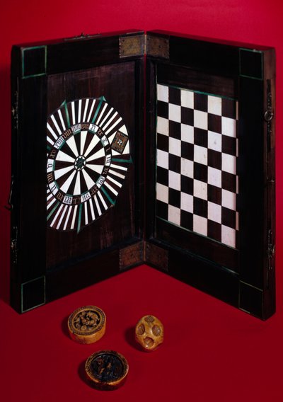 Hrací box vyrobený z ořechu, slonoviny a ebenu. Paříž konce 15. století, Národní muzeum středověku, Thermes de Cluny od Unknown artist