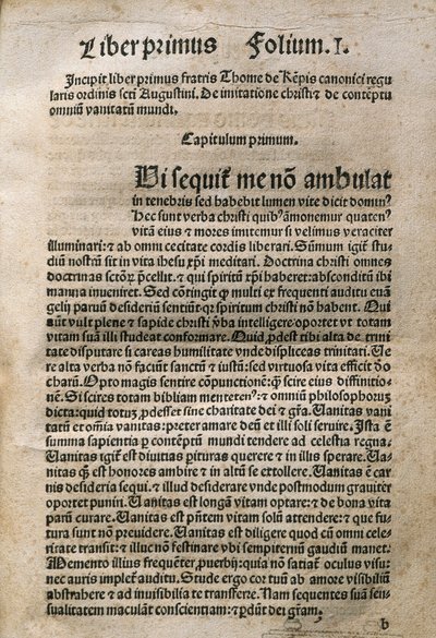 Německý duchovní a mystický básník. V "" Of Imitatione Christi "" od Thomase Hemerkena THOMAS A KEMPES (1380-1471), Leyden od Unknown artist