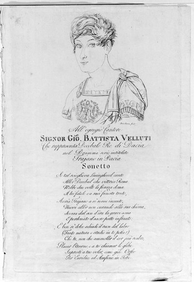 Giovanni Battista Velluti (1781-1861), poslední kastrační opera. od Unknown artist