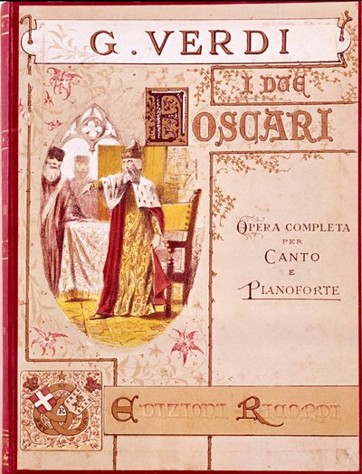 Giuseppe Verdi: Obal notového záznamu pro klavír opery „I Due Foscari“. Edice Ricordi. od Unknown artist