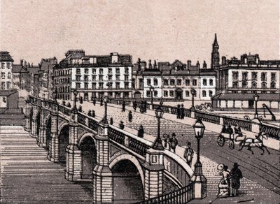 Glasgow, Skotsko: pohled na Broomielaw Bridge. v „“ Svět ilustruje 168 pohledů““ Nedatováno (konec 19. století) od Unknown artist