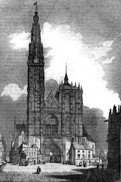Gotická architektura: pohled na Cathedrale Notre Dame (Notre Dame) Antverpy (gotický styl od Unknown artist
