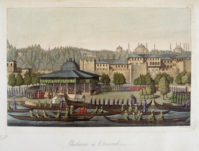 Vláda Osmanů: publikum u admirála – v „“Starém a moderním kostýmu““ od Ferrario, ed Milan od Unknown artist