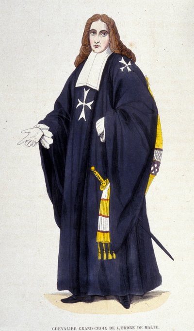 Velký rytíř - rytina kříže Maltézského řádu z 19. století od Unknown artist