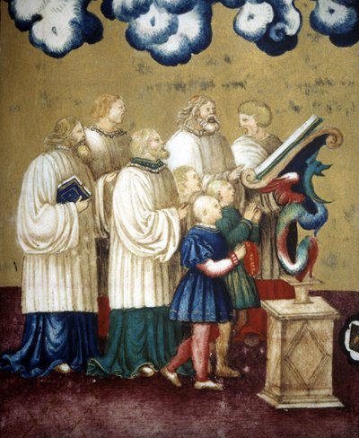 Gregoriánský zpěv 15. století. Kostel Incoronata of Lodi od Unknown artist