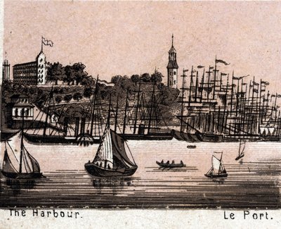 Hamburk (Hamburg), Německo: pohled na přístav (Harbour, Harbor). v „“ Svět ilustruje 168 pohledů““ Nedatováno (konec 19. století) od Unknown artist