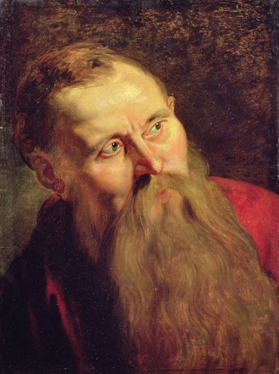 Hlava světce (olej na dřevě) od Unknown artist