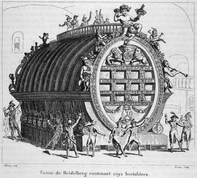 Heidelberská tuna obsahující 2192 hektolitrů. od Unknown artist