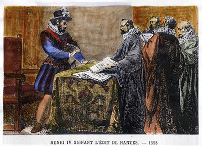 Henri IV (1553 - 1610) podepsal Edit de Nantes v roce 1598. od Unknown artist