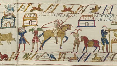 Tady je Wadard, tapisérie z Bayeux (vlněná výšivka na plátně) od Unknown artist