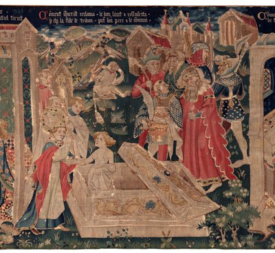 Historie Saint Piat a Saint Eleuthère, scéna 12: Vzkříšení dcery tribuna od Unknown artist