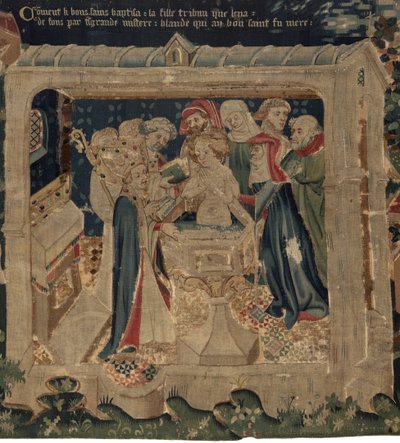Historie Saint Piat a Saint Eleuthère, scéna 13: Křest Blanda od Unknown artist