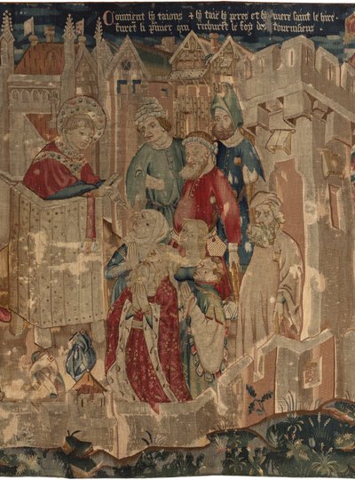 Historie Saint Piat a Saint Eleuthère, scéna 3: Saint Piat je poslán do Tournai, aby kázal víru od Unknown artist