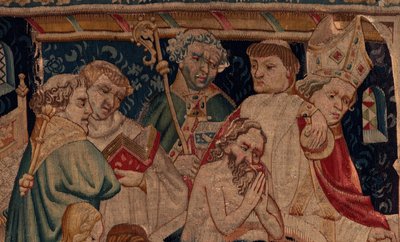 Historie Saint Piat a Saint Eleuthère, Scéna 7 křest exulantských křesťanů, Detail. Křest. od Unknown artist