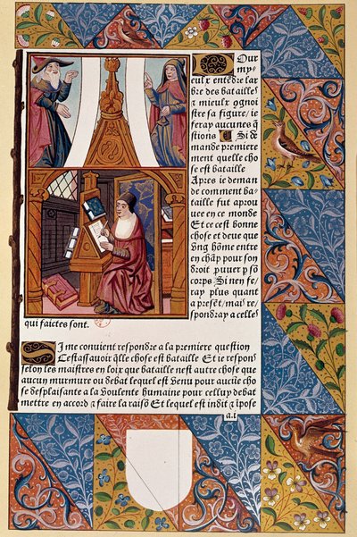 Historie tisku: nakladatel Antoine Verard (? -1513) složil svou knihu. Z rukopisu z roku 1494. od Unknown artist