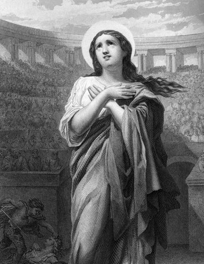 Svatá Felicity. Vdova a římská mučednická smrt. (II c.) v „“Svaté ženy““.1852 od Unknown artist