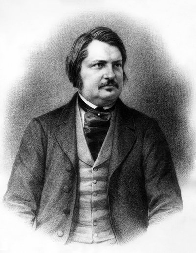 Honore de Balzac (1799-1850) francouzský romanopisec, c. 1840 (rytina) od Unknown artist