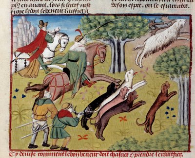 Jak lovit miniaturního jelena z „Knihy lovu““ od Gastona III. Phoeba, hraběte z Foix, lorda z Bearnu (1331-1391) od Unknown artist