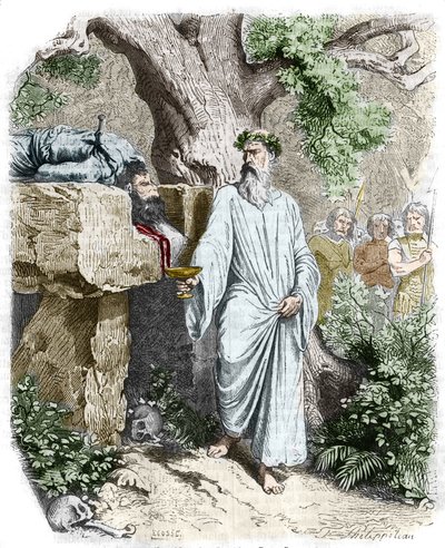 Lidská oběť galským druidem - v „Histoire de France“ od Anquetila. 19. století. od Unknown artist
