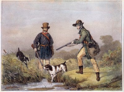 Lovci v močálech Tisky Gien z 19. století, lovecké muzeum od Unknown artist