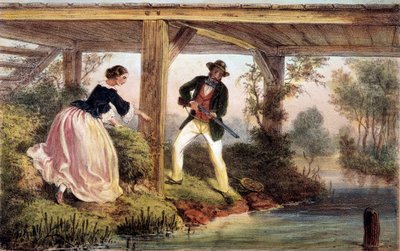 Lov štik v Anglii. 19. století rytina. Gien, lovecké muzeum od Unknown artist