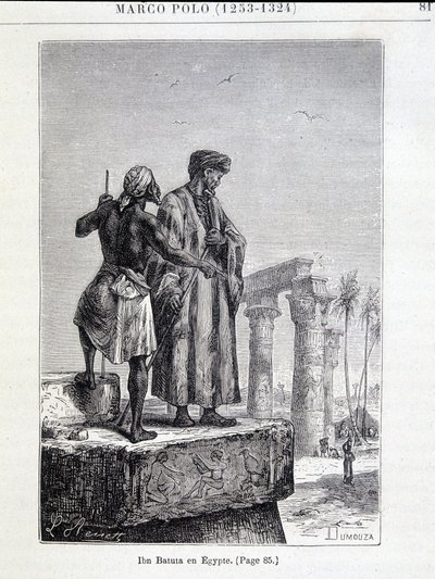 Ibn Battuta (1307-1377) v Egyptě - v „“Objevení Země”” od Julese Verna od Unknown artist