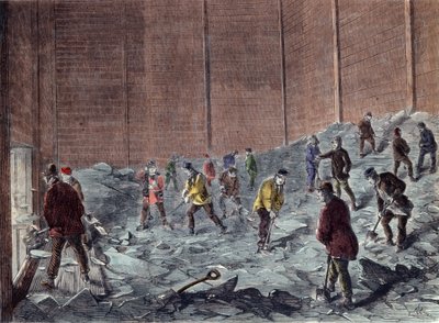 Výroba ledu v Chelsea: sběr a skladování. od Unknown artist
