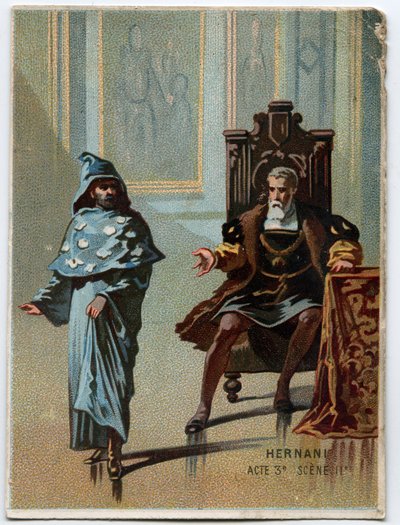 Ilustrace „“ Ernani“ od italského skladatele Giuseppe Verdiho (1813 - 1901), dějství 3, scéna 2 opera vytvořená v roce 1844 po tragédii „“ Hernani““ od Victora Huga. Chromolitografie konce 19. století. od Unknown artist
