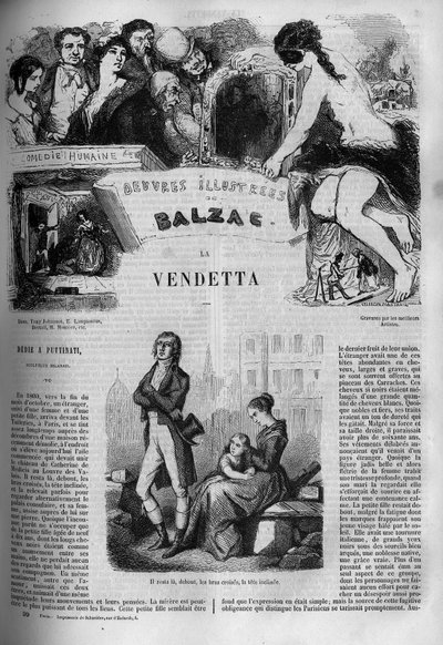 Ilustrace „La Vendetta“, román Honore de Balzac (1799-1850). od Unknown artist