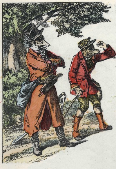 Ilustrace pohádky „Dobrá máma ovečka““. V „“ Pohádky z domova pro nejmenší““. Anonymní rytina 19. století. od Unknown artist