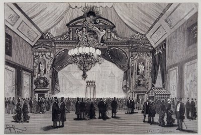 Žárovkové osvětlení na výstavě elektřiny: lustr Werdermann v divadelním sále - v „Přírodě“ od Unknown artist