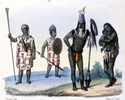 Indiáni Encabellados a Jivaros v Ekvádoru. od Unknown artist