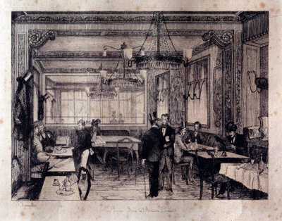Vnitřní pohled na kavárnu Le Procope v rue de l