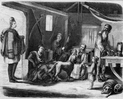 Interiér srbského rolnického domu v blízkosti Bělehradu v roce 1859. od Unknown artist