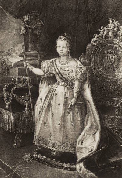 Isabella II (1830-1904). Královna Španělska (rytina) od Unknown artist