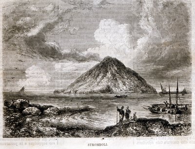 Ostrov Stromboli v 19. století. od Unknown artist